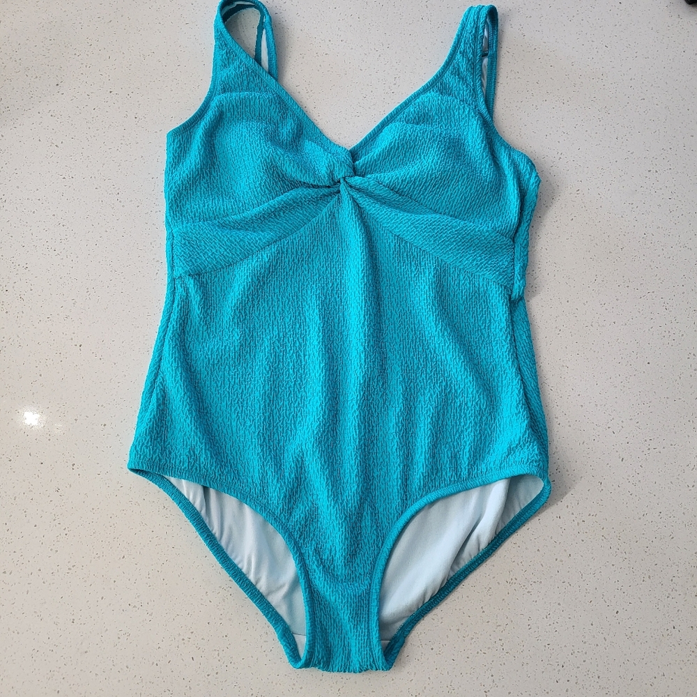 Vintage Textured Teal Turquoise Gabar Swimsuit